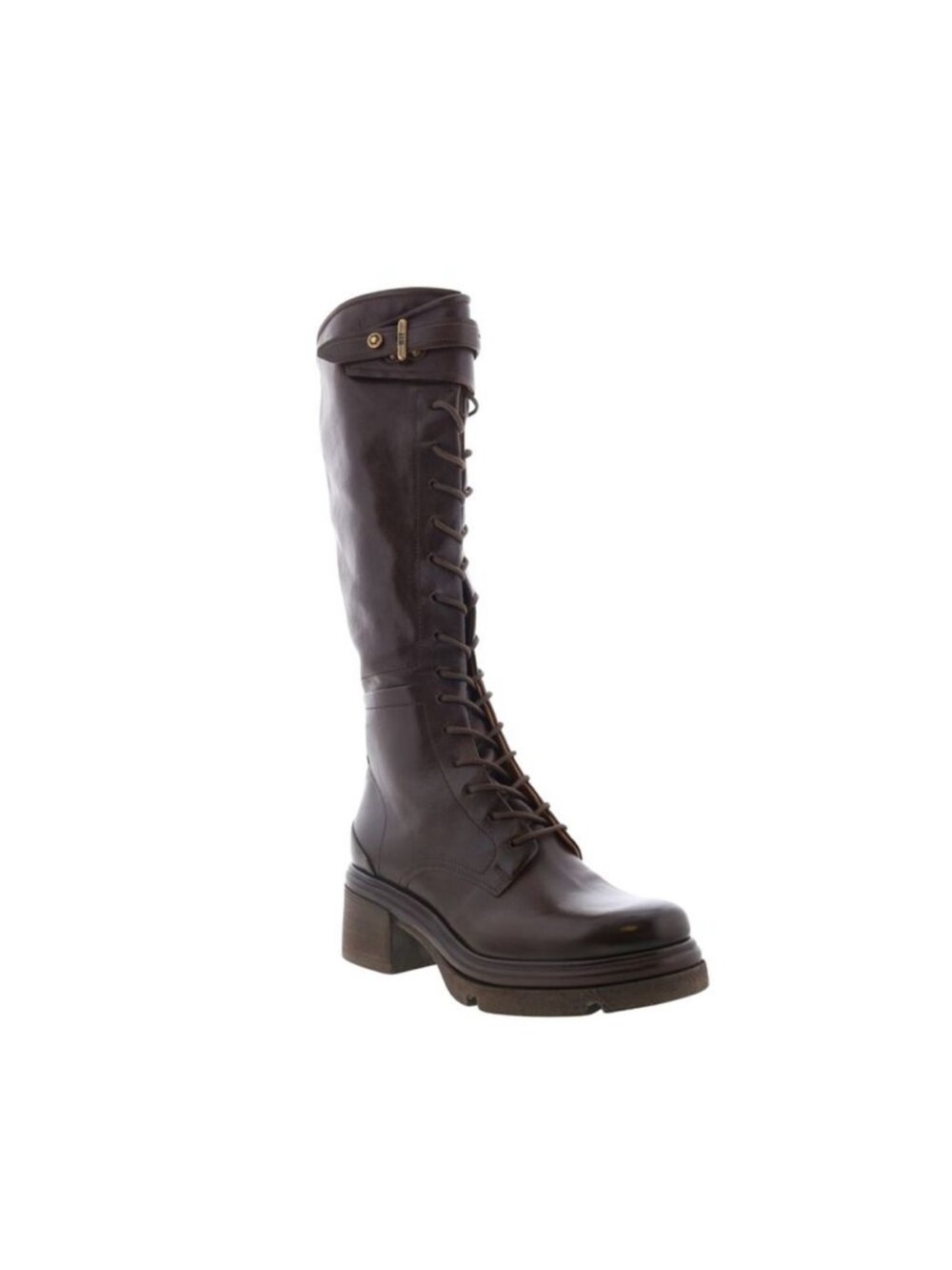 A.S.98 Women's Dark Brown Lace-Up Knee Boot